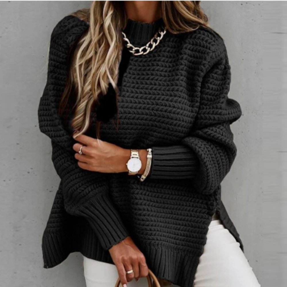 Side Slit Loose Sweater